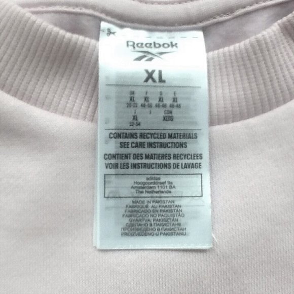 new Reebok Women’s Size XL Piping Pack Crew Neck Sweatshirt in Frost Berry Pink - Picture 7 of 9